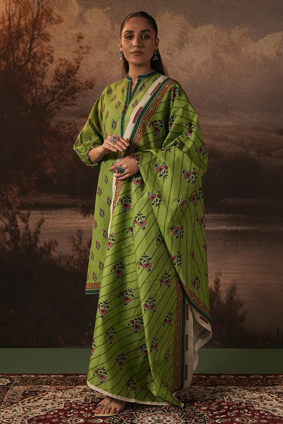 Zellbury | Unstitched 3 Piece Khaddar | Shirt Shalwar Dupatta - 0388 - House Of Zarish