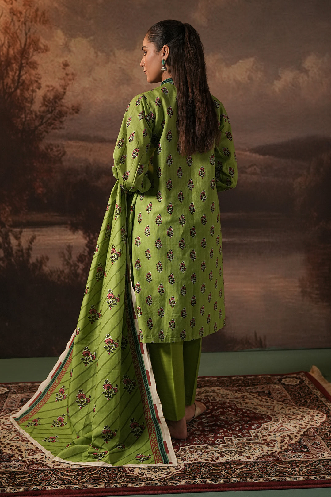 Zellbury | Unstitched 3 Piece Khaddar | Shirt Shalwar Dupatta - 0388 - House Of Zarish