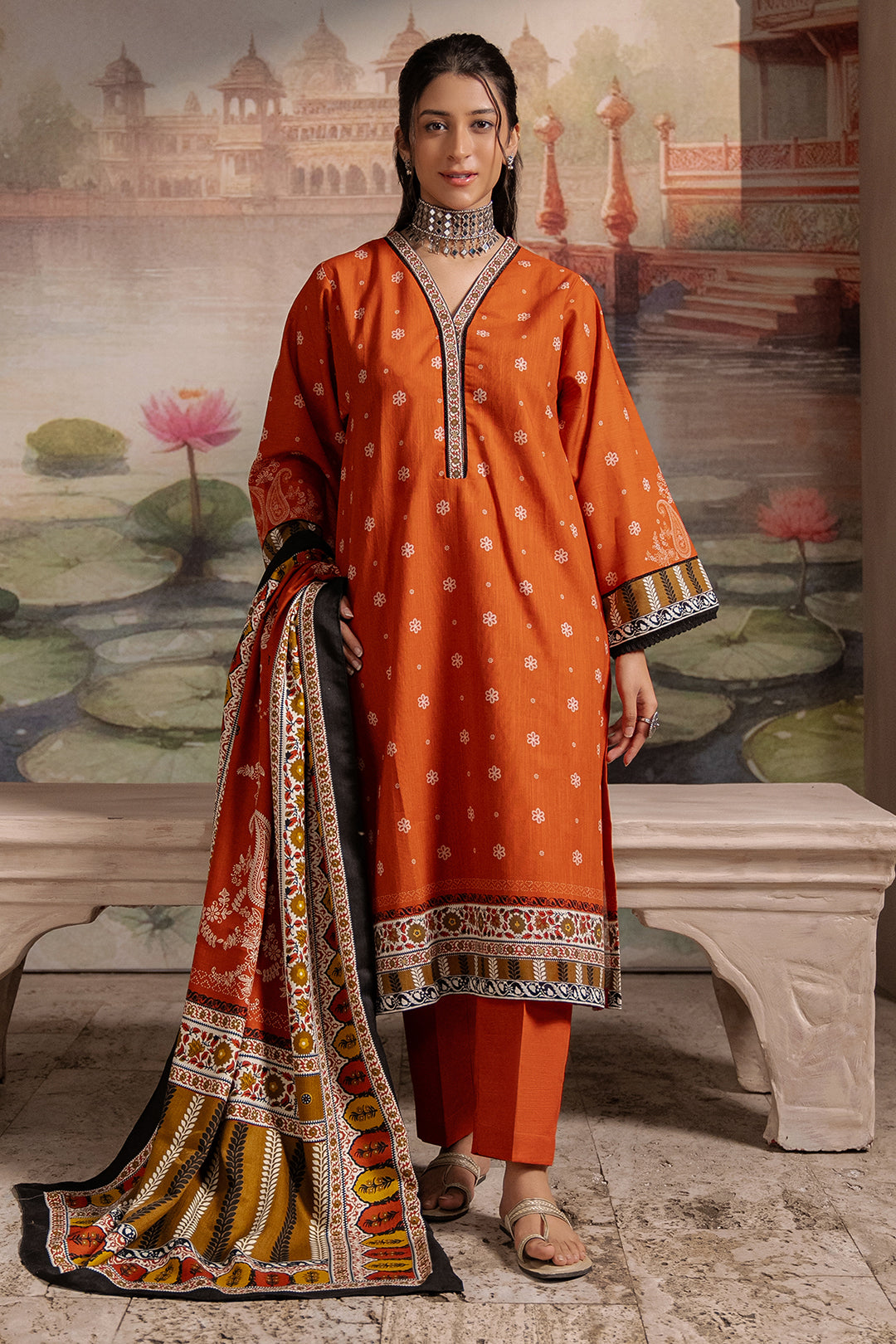 Zellbury | Unstitched 3 Piece Khaddar | Shirt Shalwar Shawl - 0391 - House Of Zarish
