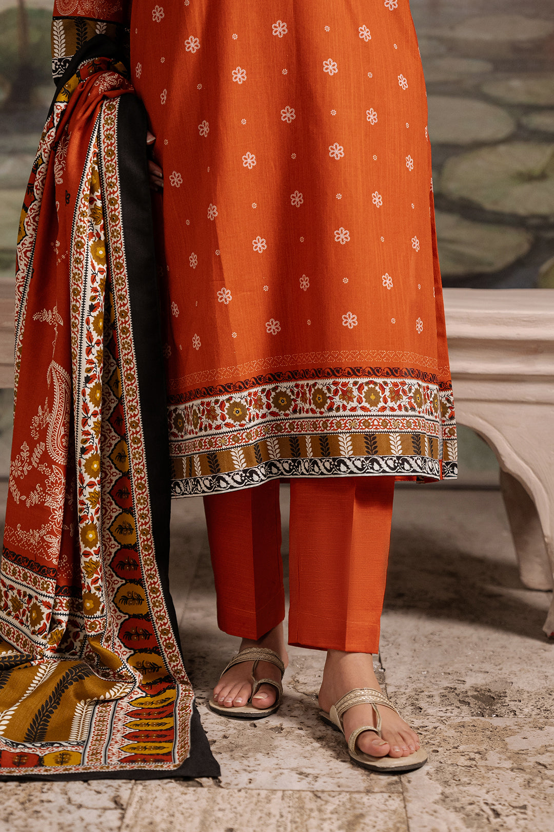 Zellbury | Unstitched 3 Piece Khaddar | Shirt Shalwar Shawl - 0391 - House Of Zarish