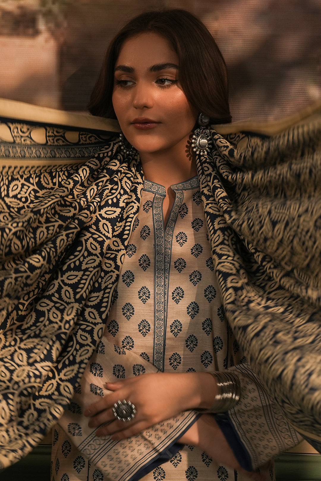Zellbury | Unstitched 3 Piece Khaddar | Shirt Shalwar Shawl - 0392 - Libasekhas