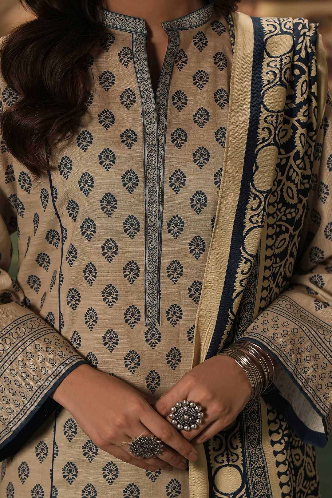 Zellbury | Unstitched 3 Piece Khaddar | Shirt Shalwar Shawl - 0392 - House Of Zarish