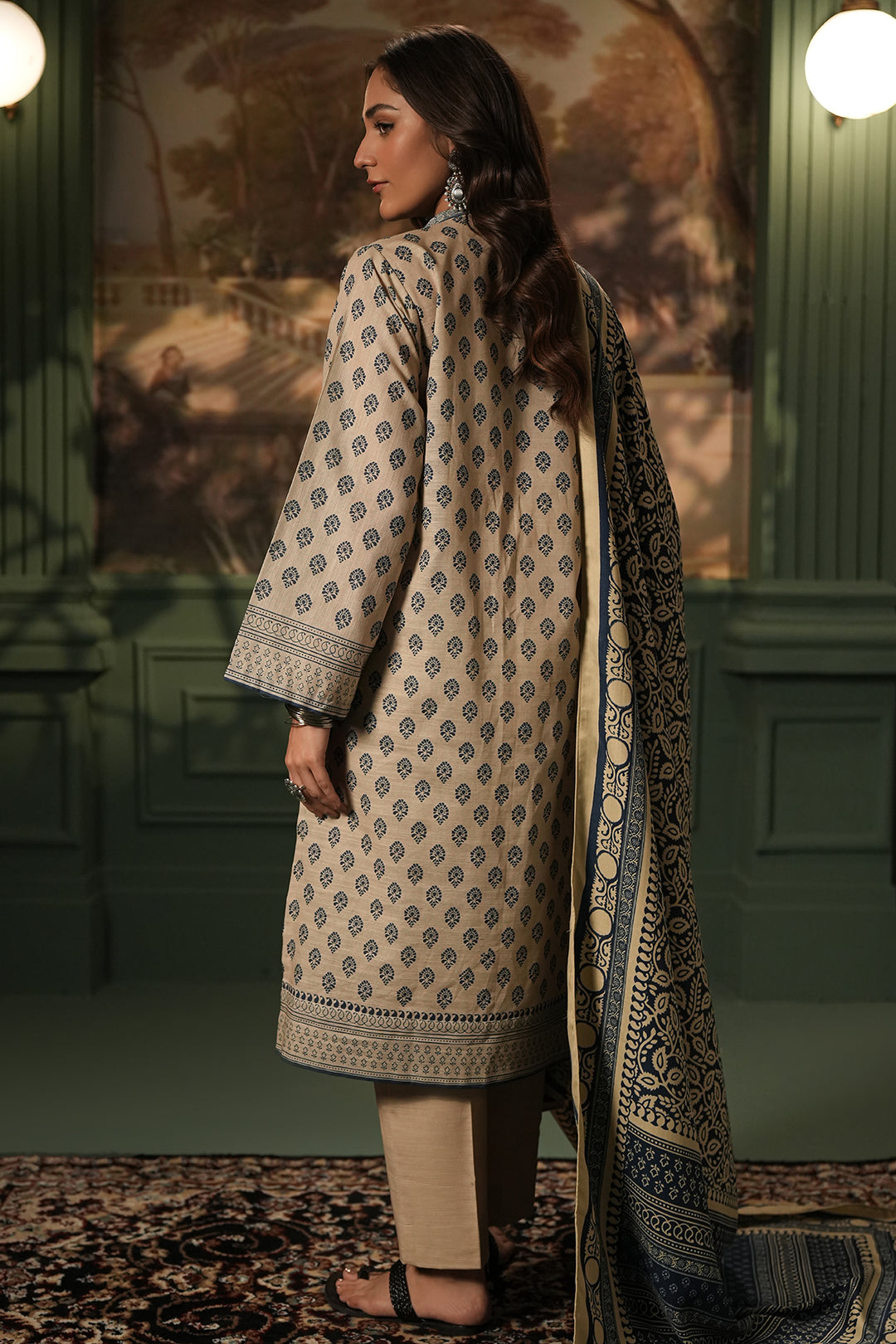 Zellbury | Unstitched 3 Piece Khaddar | Shirt Shalwar Shawl - 0392 - House Of Zarish