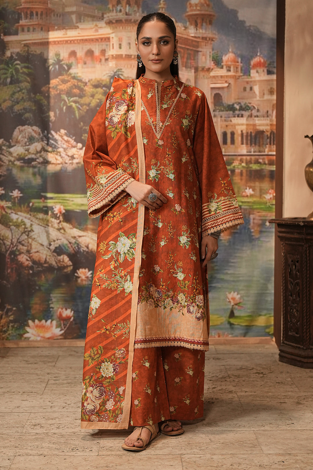 Zellbury | Unstitched 3 Piece Khaddar | Shirt Shalwar Dupatta - 0395 - House Of Zarish