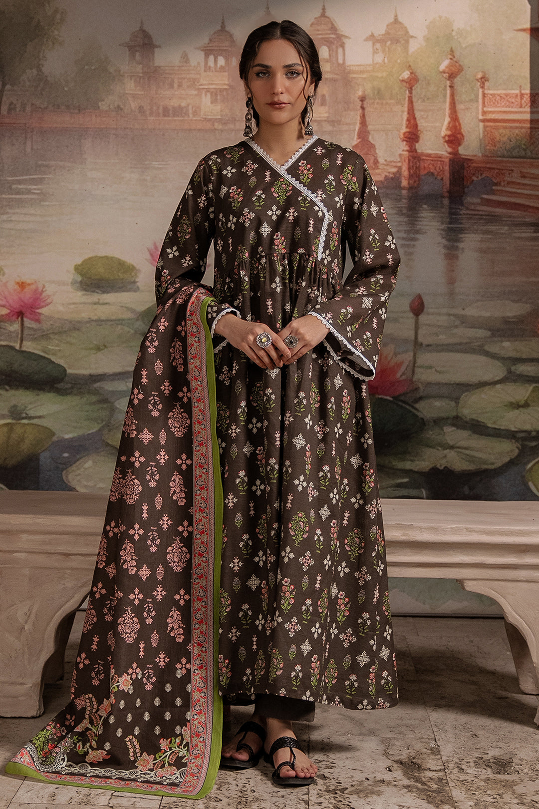 Zellbury | Unstitched 3 Piece Khaddar | Shirt Shalwar Dupatta - 0441 - House Of Zarish