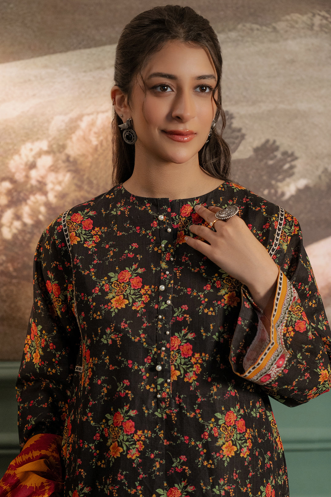 Zellbury | Unstitched 3 Piece Khaddar | Shirt Shalwar Dupatta - 0447 - House Of Zarish