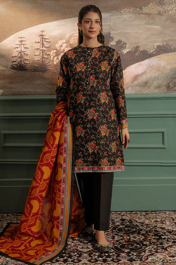 Zellbury | Unstitched 3 Piece Khaddar | Shirt Shalwar Dupatta - 0447 - House Of Zarish