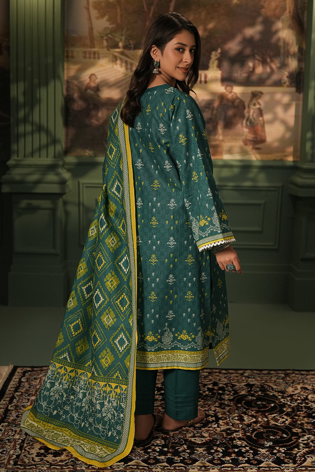 Zellbury | Unstitched 3 Piece Khaddar | Shirt Shalwar Dupatta - 0448 - House Of Zarish