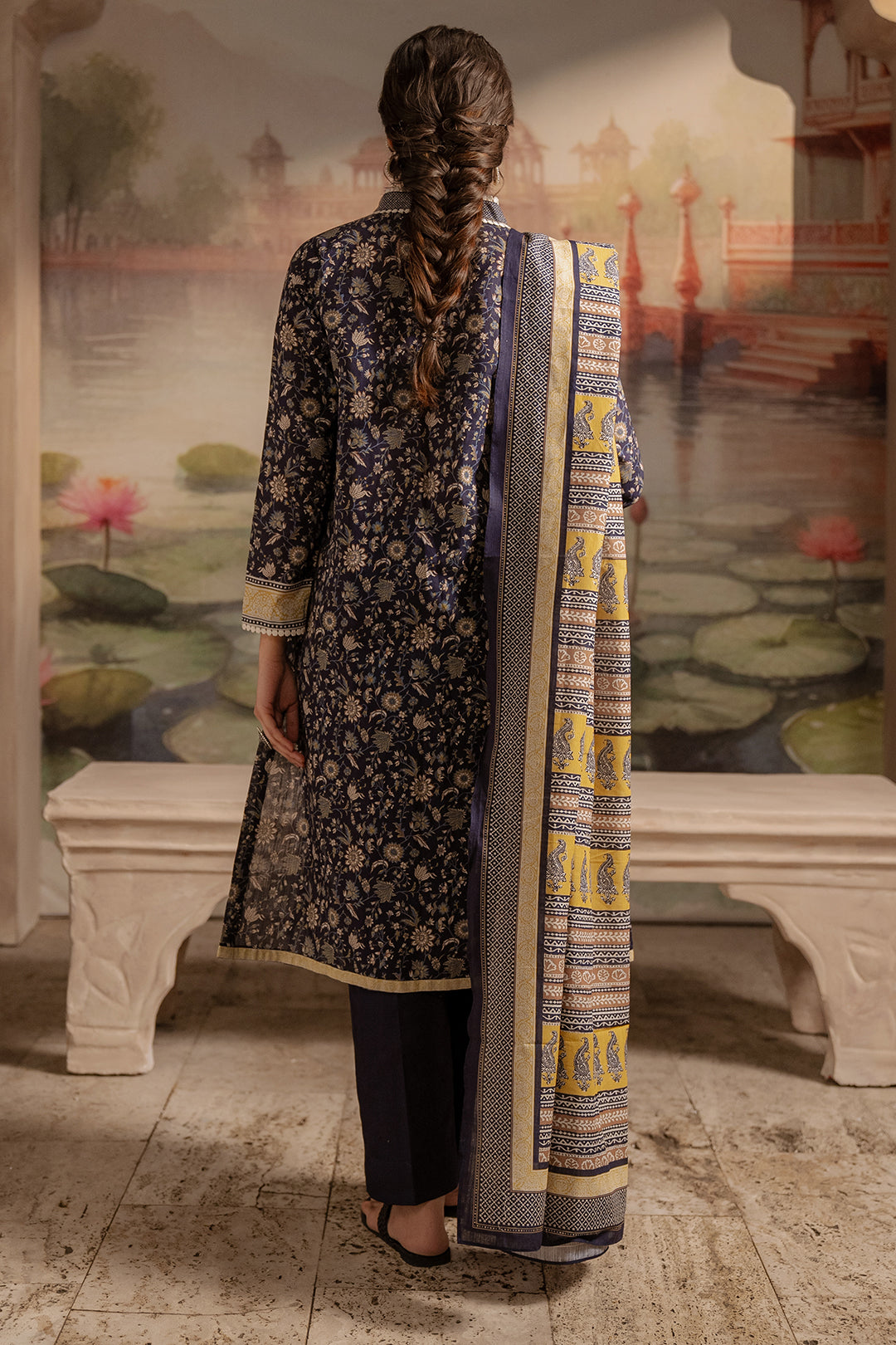 Zellbury | Unstitched 3 Piece Khaddar | Shirt Shalwar Dupatta - 0449 - House Of Zarish