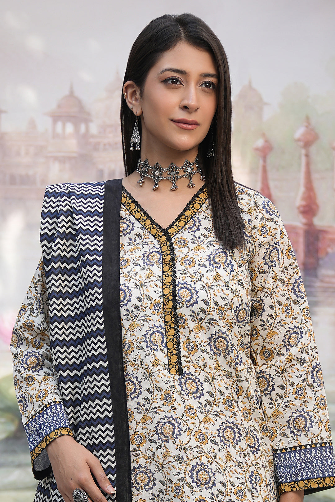Zellbury | Unstitched 3 Piece Khaddar | Shirt Shalwar Dupatta - 0452 - House Of Zarish
