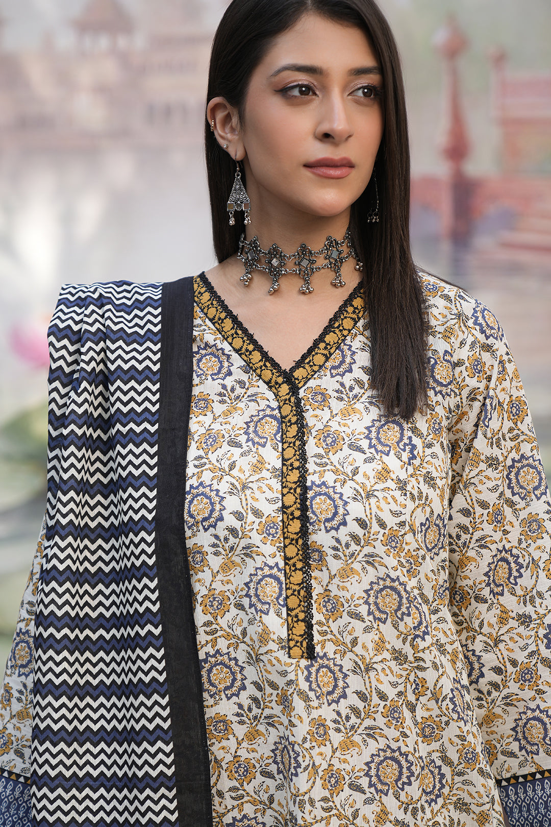Zellbury | Unstitched 3 Piece Khaddar | Shirt Shalwar Dupatta - 0452 - House Of Zarish