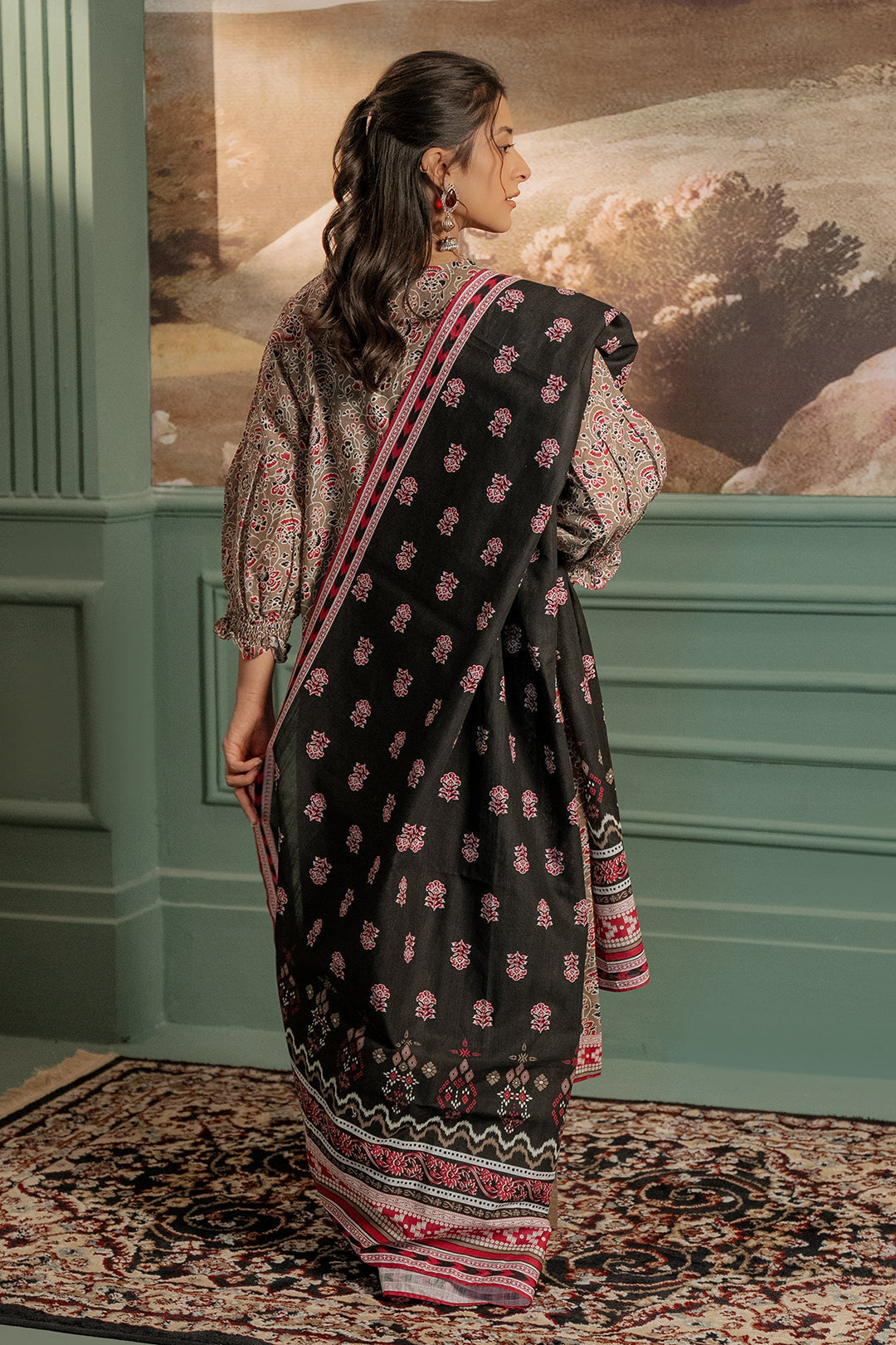Zellbury | Unstitched 3 Piece Khaddar | Shirt Shalwar Dupatta - 0456 - Libasekhas