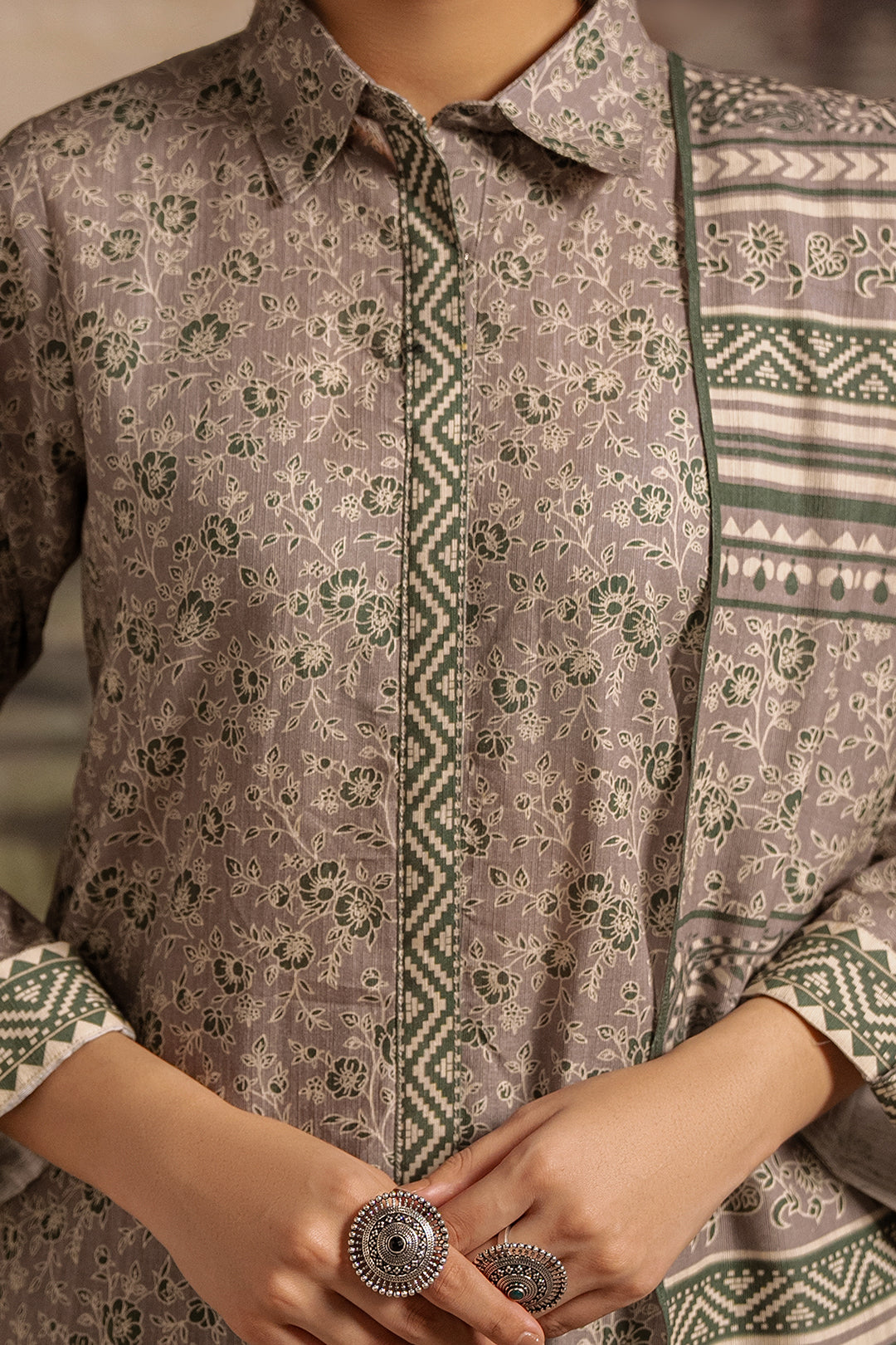 Zellbury | Unstitched 3 Piece Karandi | Shirt Shalwar Dupatta - 0457 - House Of Zarish
