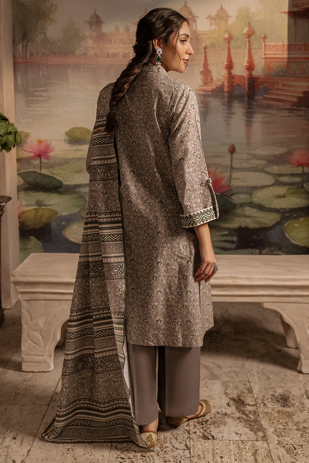 Zellbury | Unstitched 3 Piece Karandi | Shirt Shalwar Dupatta - 0457 - House Of Zarish