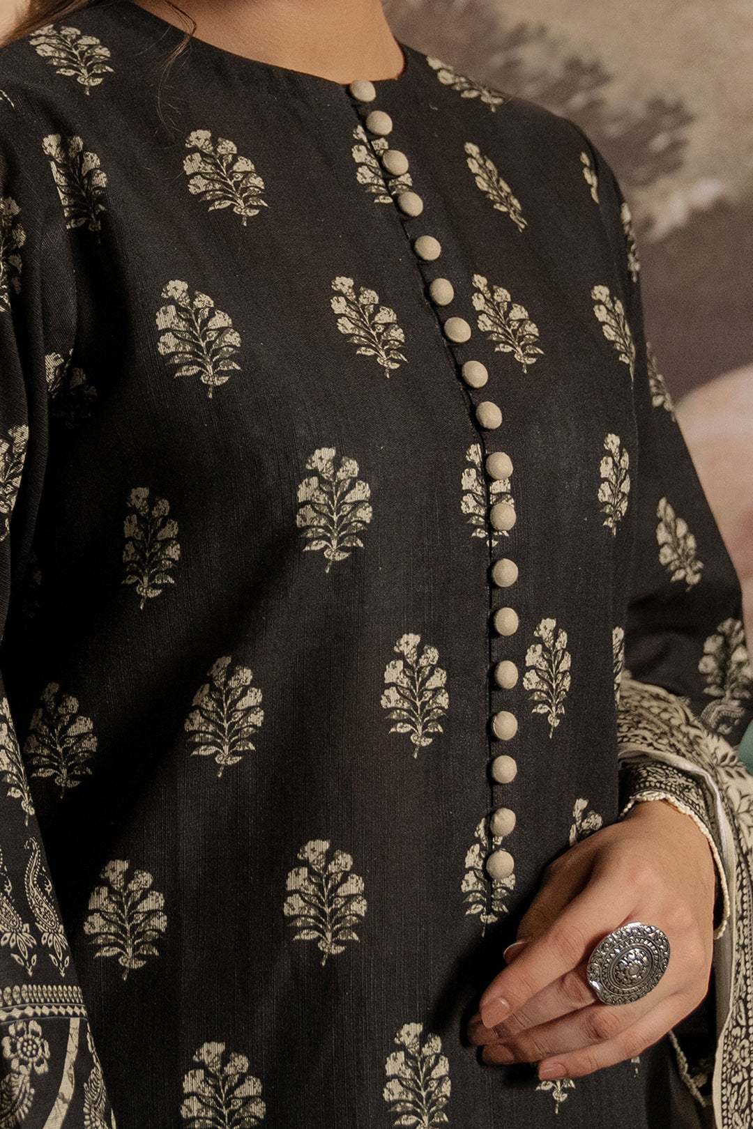 Zellbury | Unstitched 3 Piece Khaddar | Shirt Shalwar Dupatta - 0461 - House Of Zarish