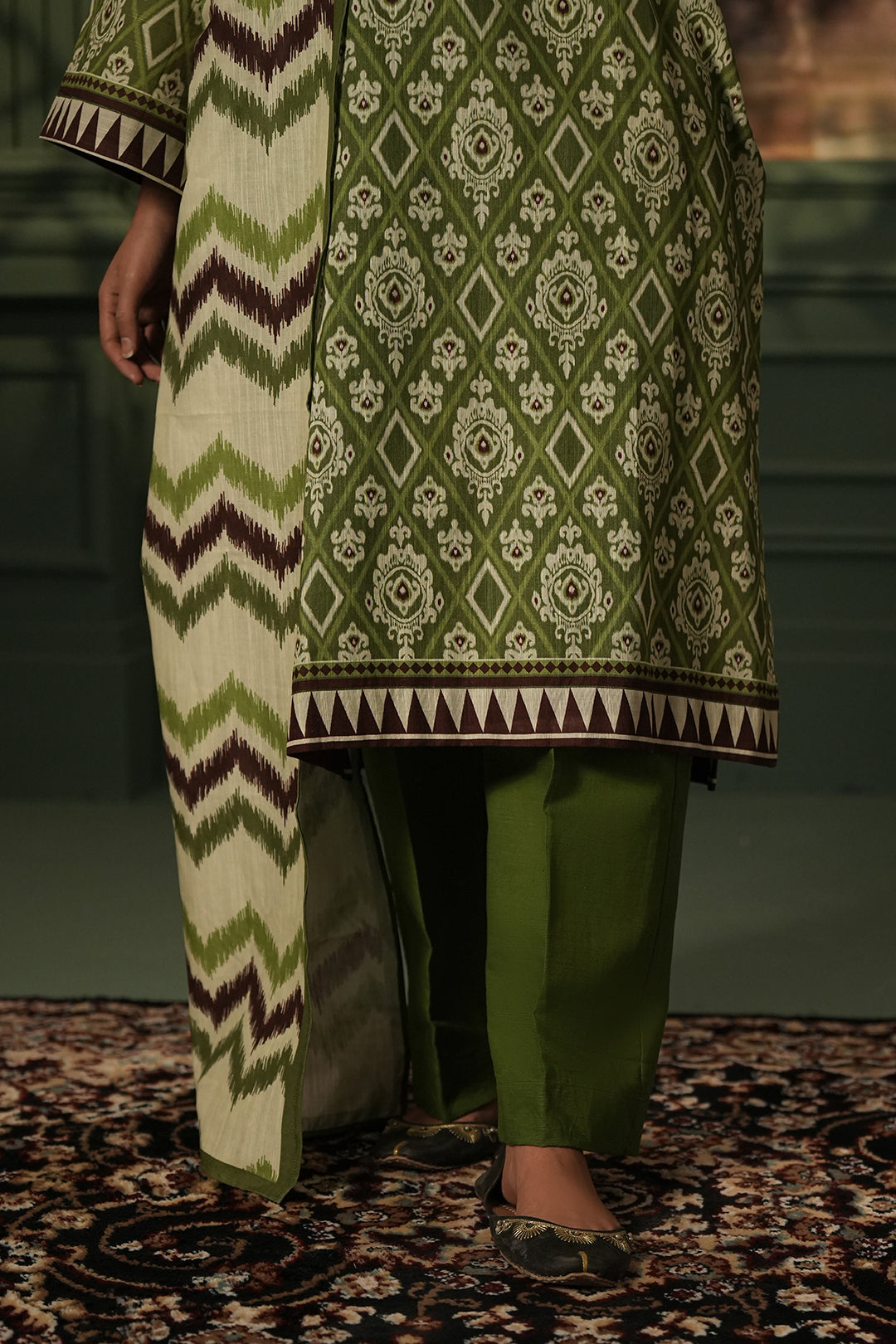 Zellbury | Unstitched 3 Piece Khaddar | Shirt Shalwar Dupatta - 0463 - House Of Zarish