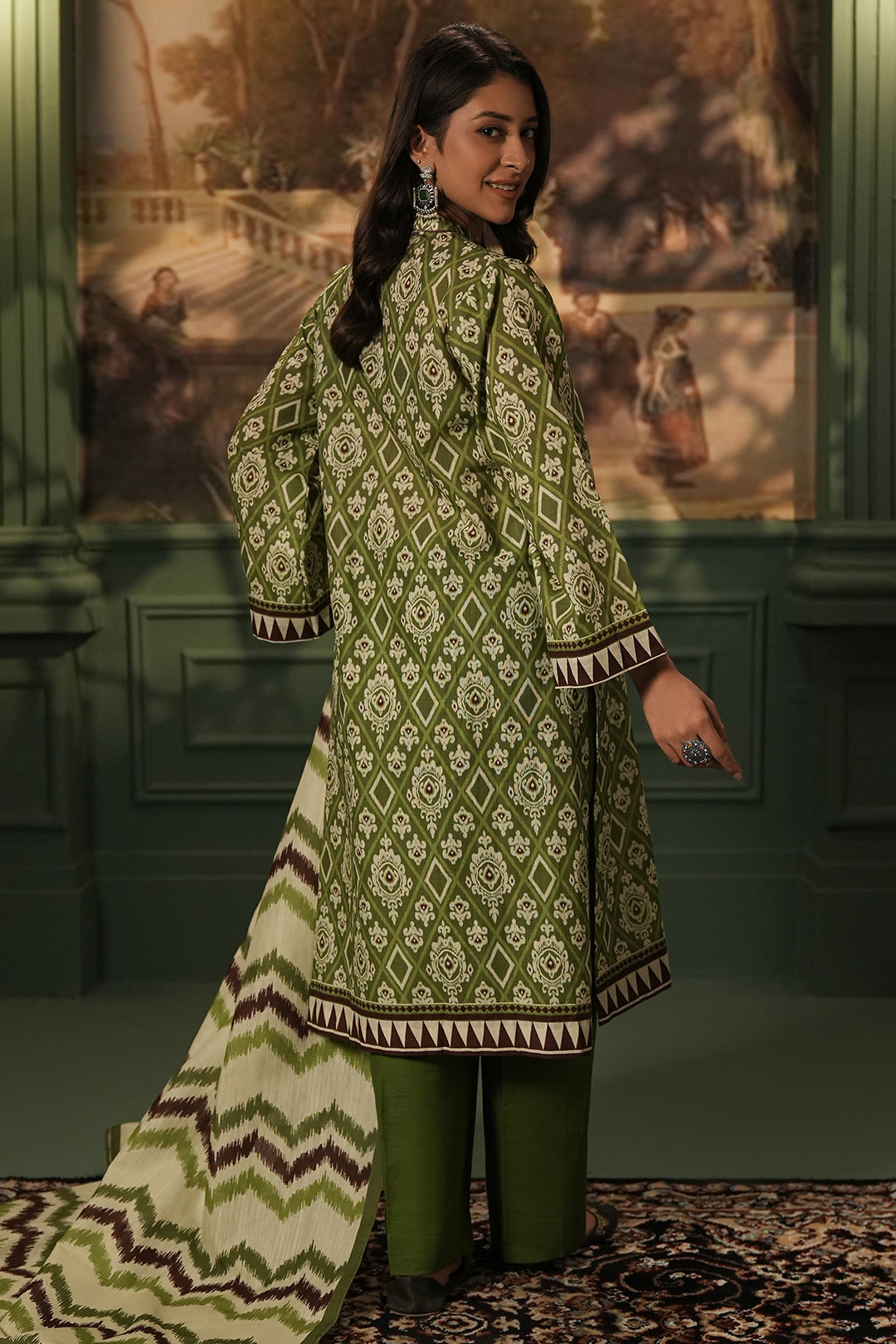 Zellbury | Unstitched 3 Piece Khaddar | Shirt Shalwar Dupatta - 0463 - House Of Zarish