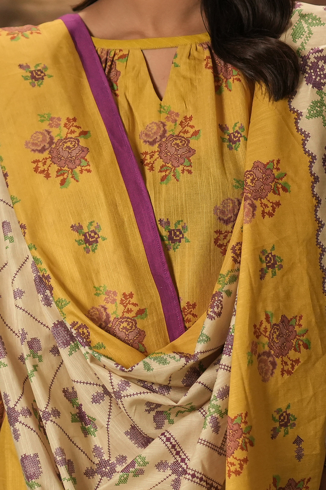 Zellbury | Unstitched 3 Piece Khaddar | Shirt Shalwar Dupatta - 0464 - House Of Zarish