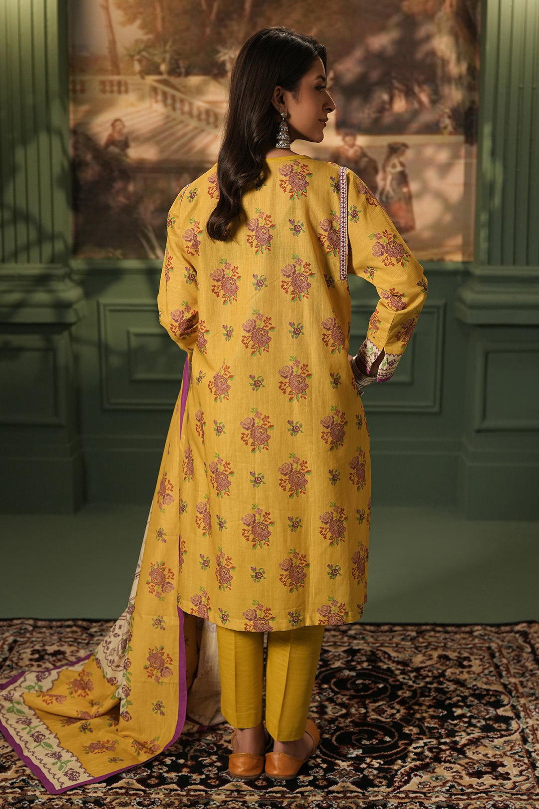 Zellbury | Unstitched 3 Piece Khaddar | Shirt Shalwar Dupatta - 0464 - House Of Zarish