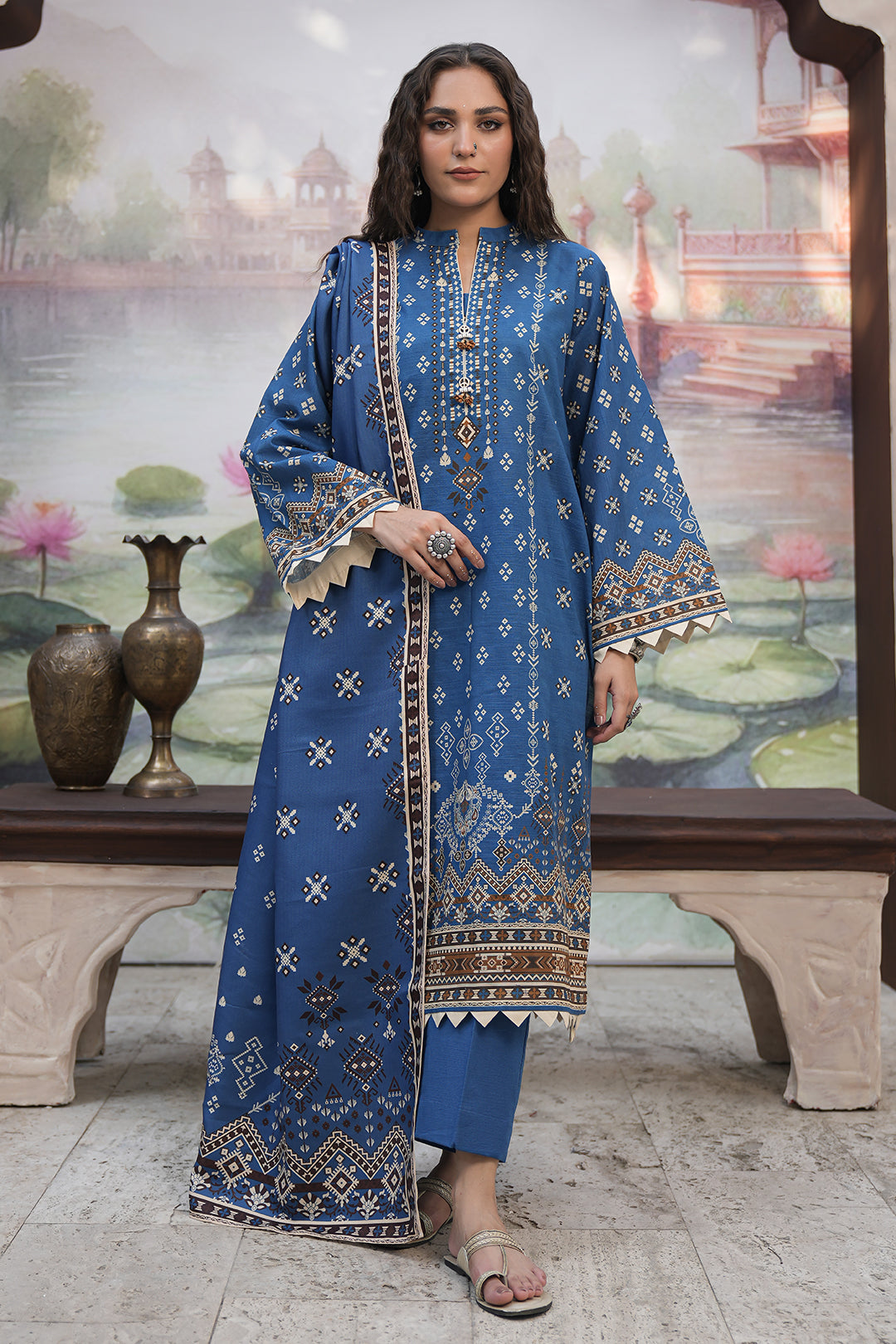 Zellbury | Unstitched 3 Piece Khaddar | Shirt Shalwar Shawl - 0466 - House Of Zarish