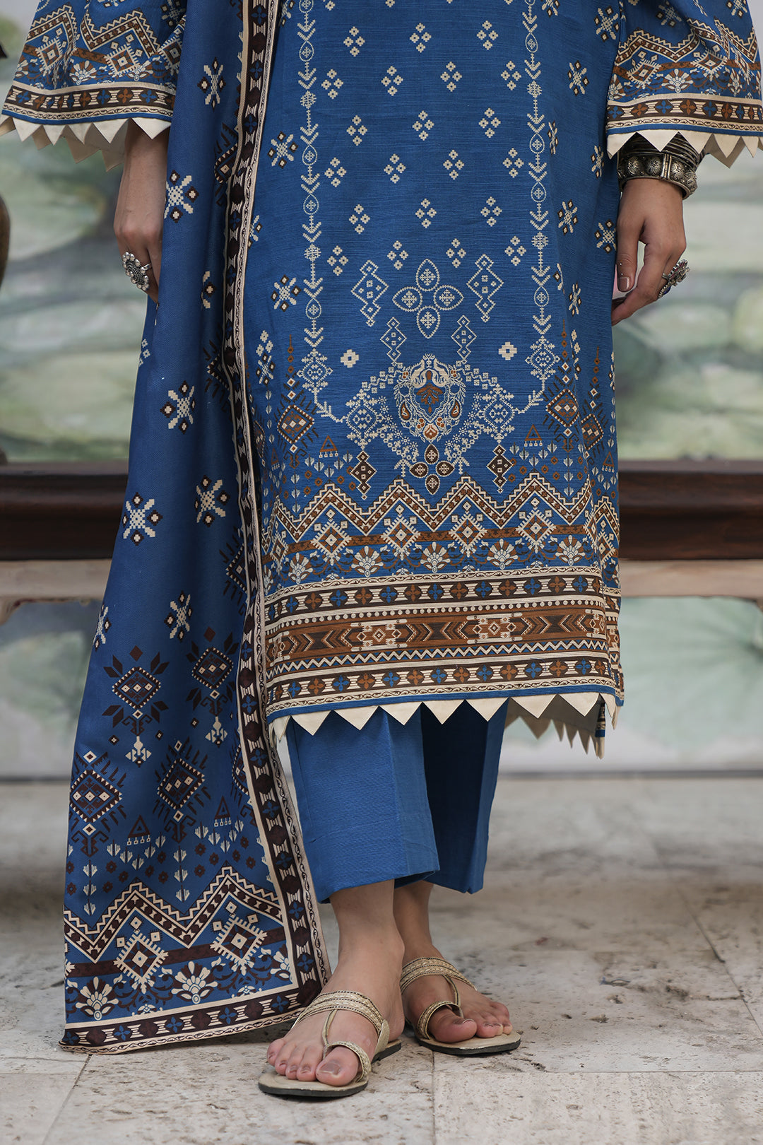 Zellbury | Unstitched 3 Piece Khaddar | Shirt Shalwar Shawl - 0466 - House Of Zarish