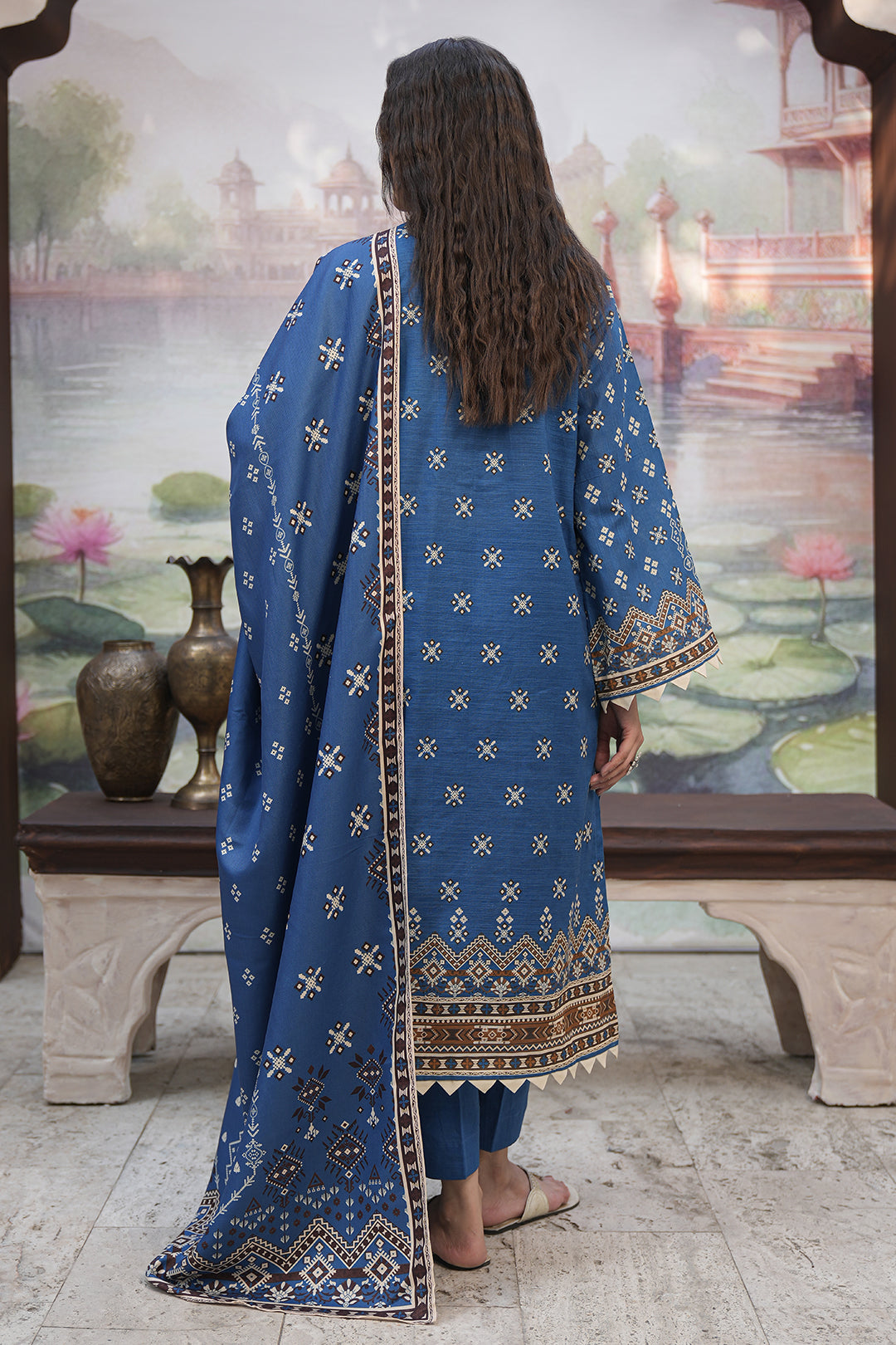 Zellbury | Unstitched 3 Piece Khaddar | Shirt Shalwar Shawl - 0466 - Libasekhas