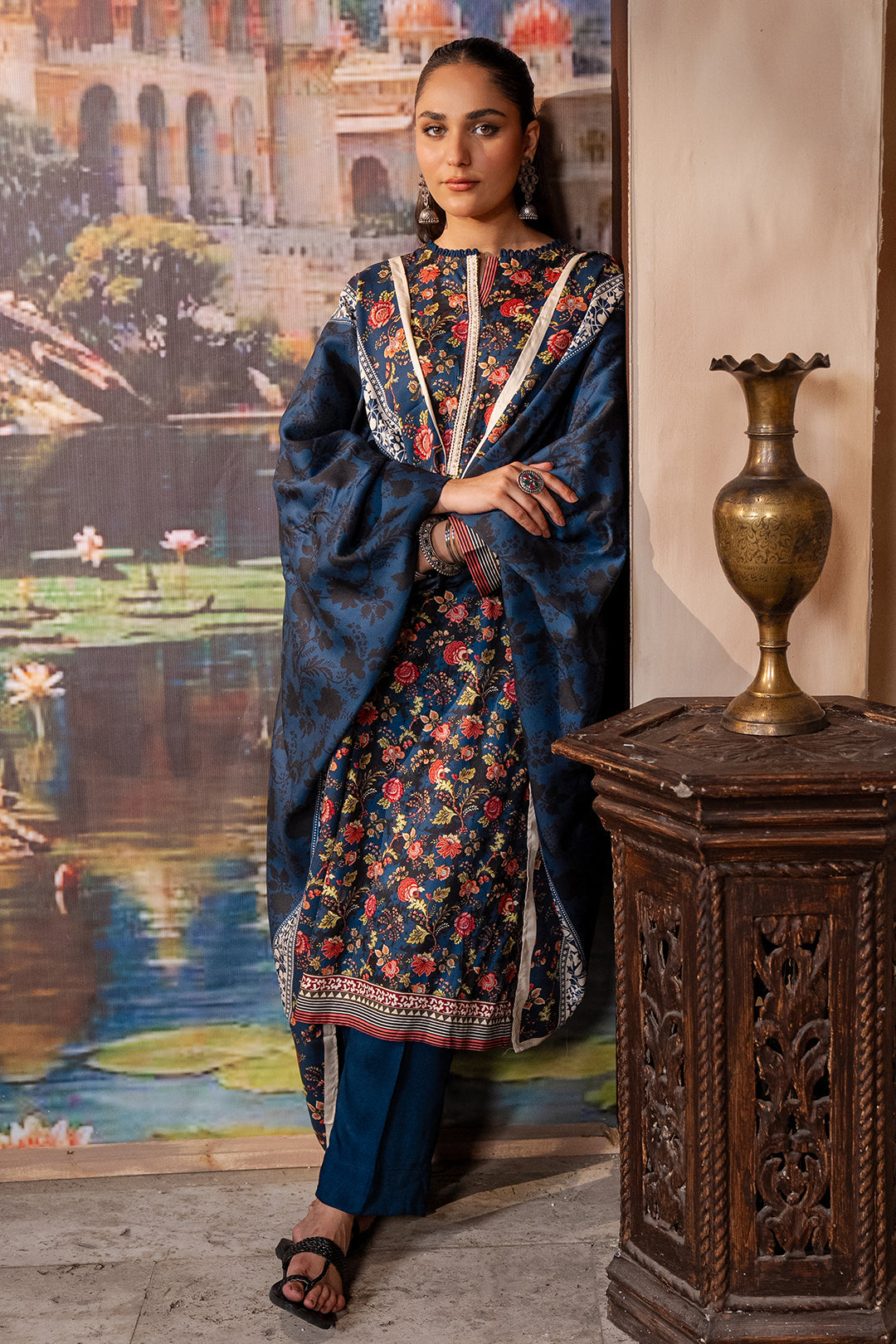 Zellbury | Unstitched 3 Piece Cotail | Shirt Shalwar Dupatta - 0470 - House Of Zarish