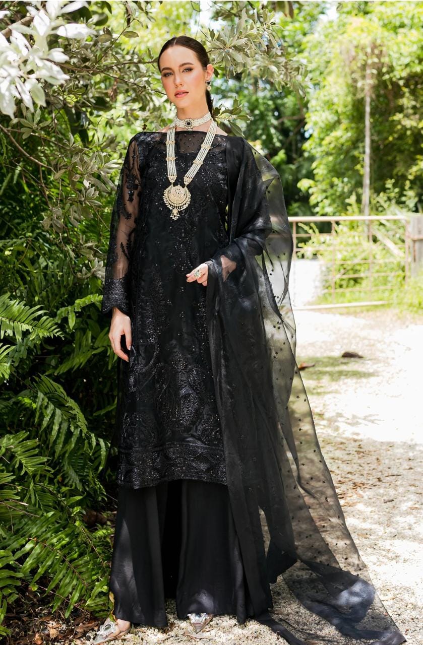 Maryum N Maria | Sorina Luxury Chiffon 23 | Raven (MW23-507) - House Of Anaya