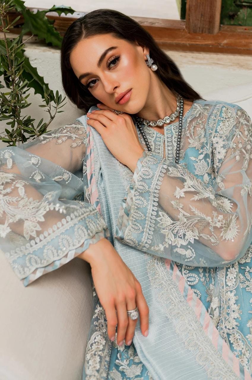 Maryum N Maria | Sorina Luxury Chiffon 23 | Sky Light (MW23-502) - House Of Anaya