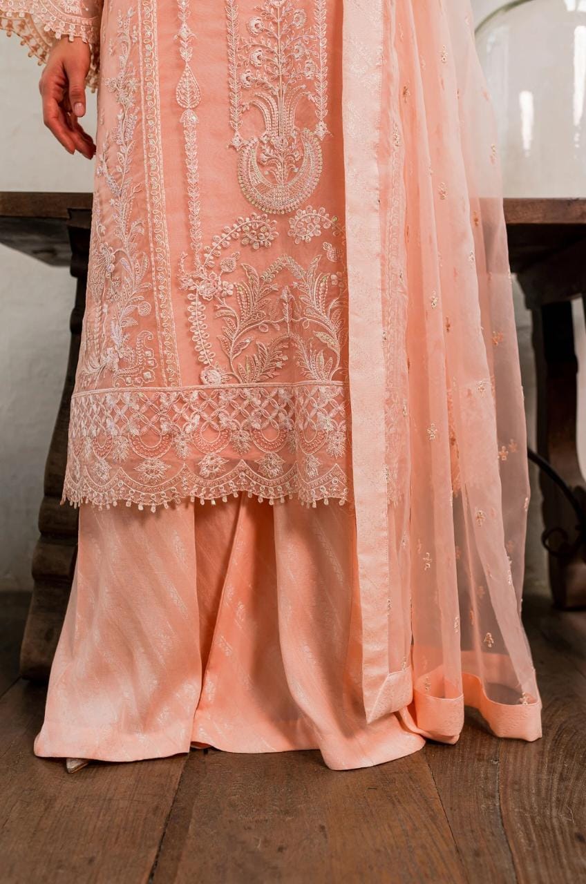 Maryum N Maria | Sorina Luxury Chiffon 23 | Peach Parfait (MW23-505) - House Of Anaya