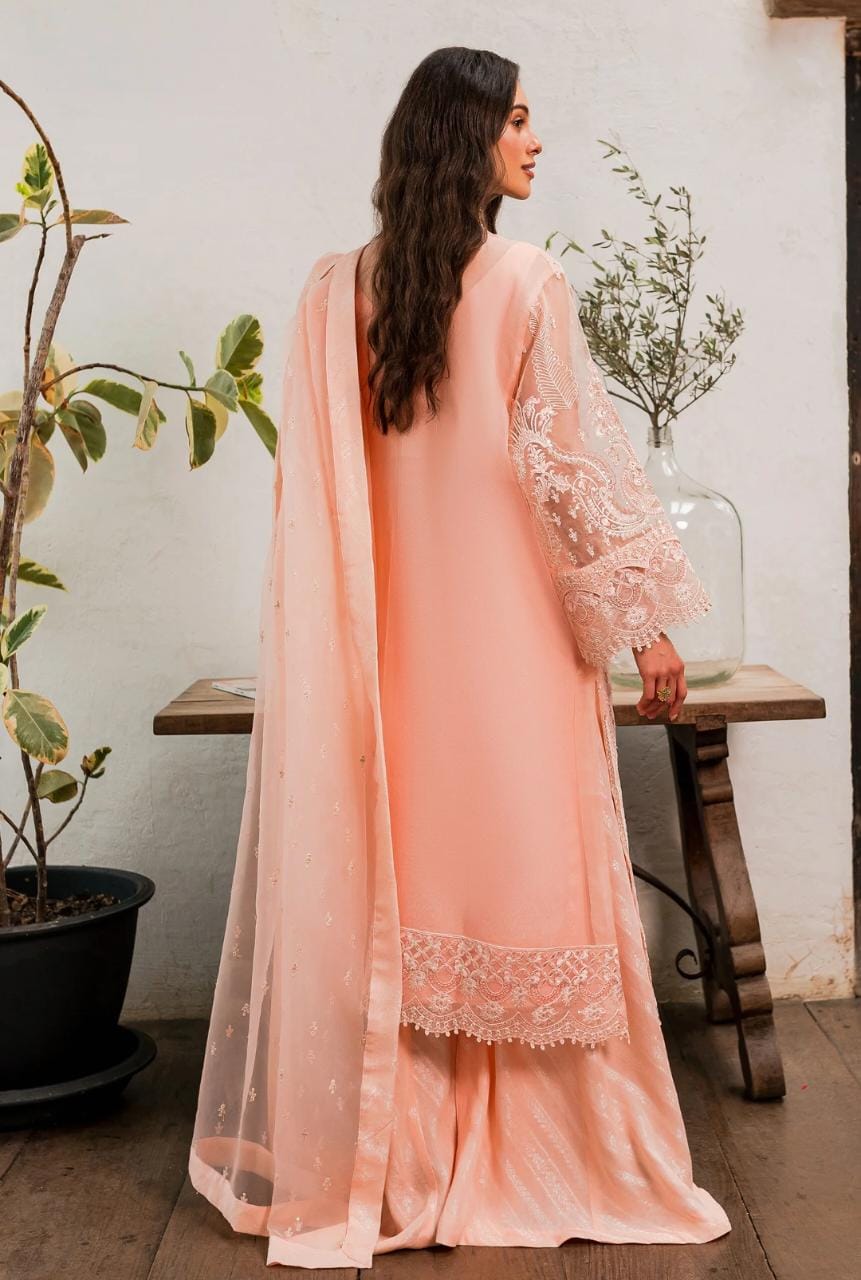 Maryum N Maria | Sorina Luxury Chiffon 23 | Peach Parfait (MW23-505) - House Of Anaya