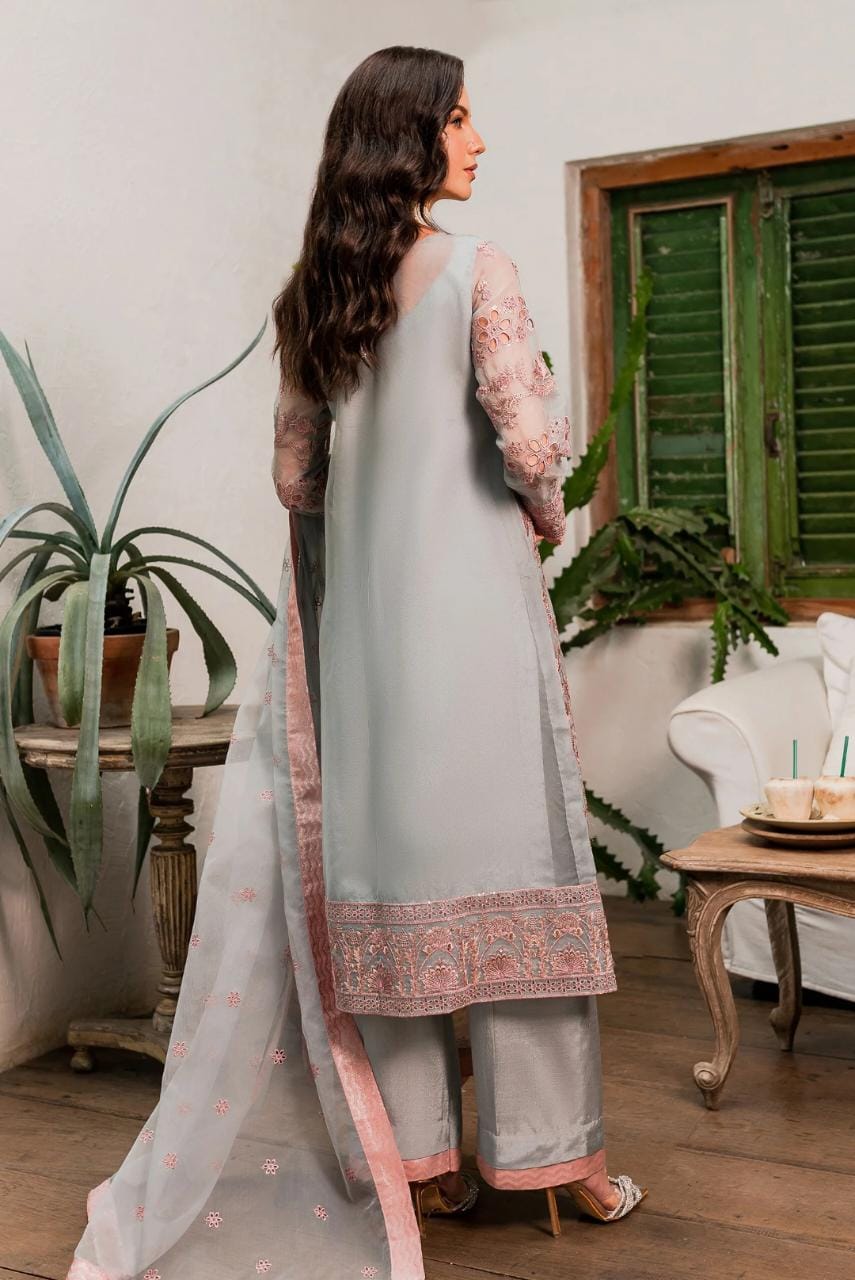 Maryum N Maria | Sorina Luxury Chiffon 23 | Dawn Blue (MW23-510) - House Of Anaya