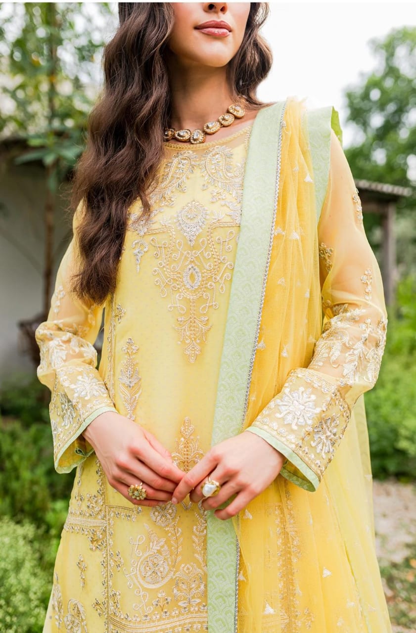 Maryum N Maria | Sorina Luxury Chiffon 23 | Lemon Zest (MW23-508) - House Of Anaya