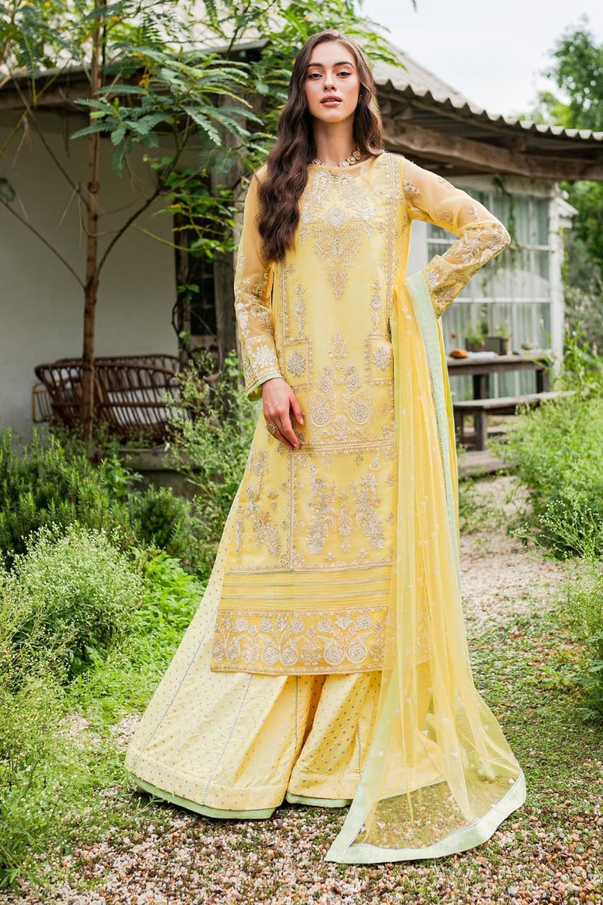 Maryum N Maria | Sorina Luxury Chiffon 23 | Lemon Zest (MW23-508) - House Of Anaya