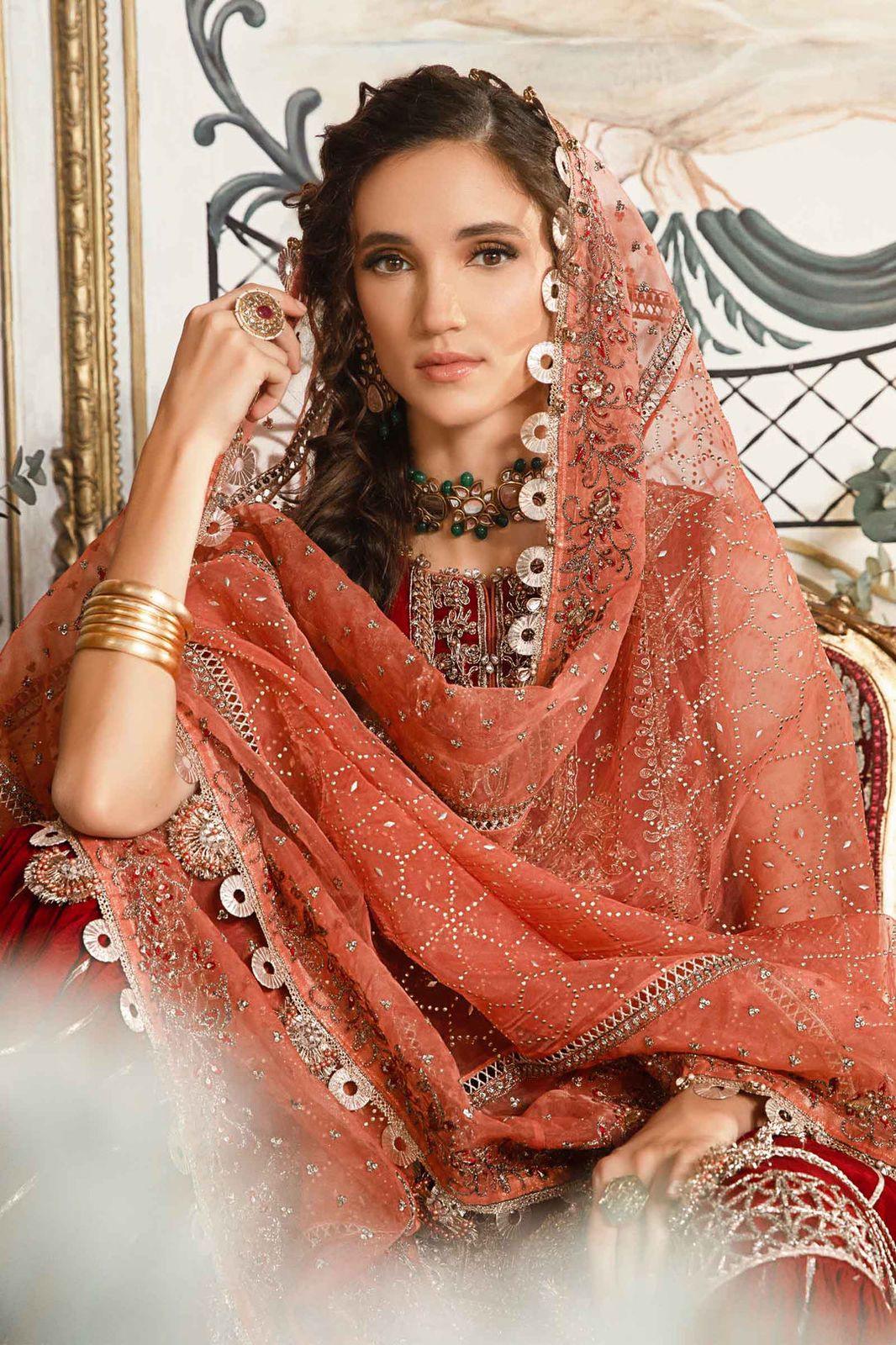 Maria B - Maroon BD-2708 - House of Zarish