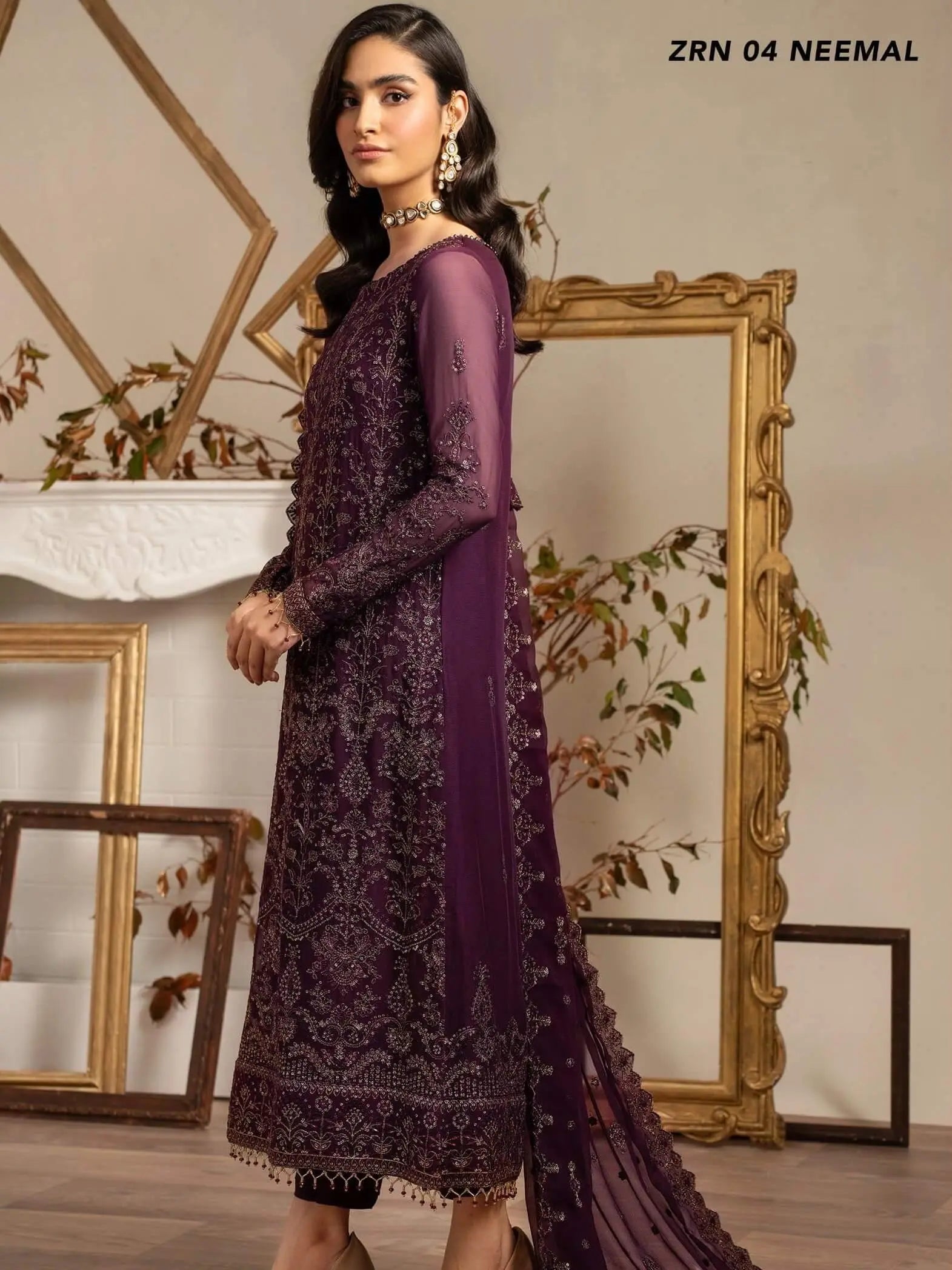 Naqsh by Zarif Festive Formal 3 Piece Suit ZRN-04 NEEMAL - House Of Anaya