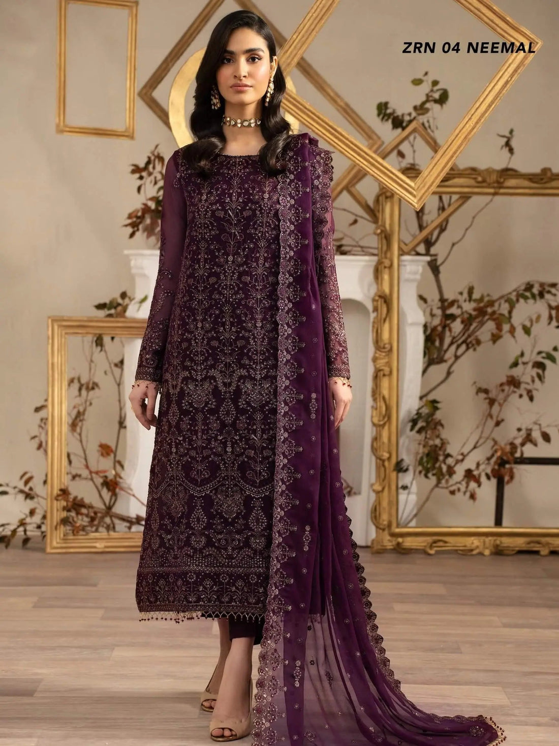 Naqsh by Zarif Festive Formal 3 Piece Suit ZRN-04 NEEMAL - House Of Anaya