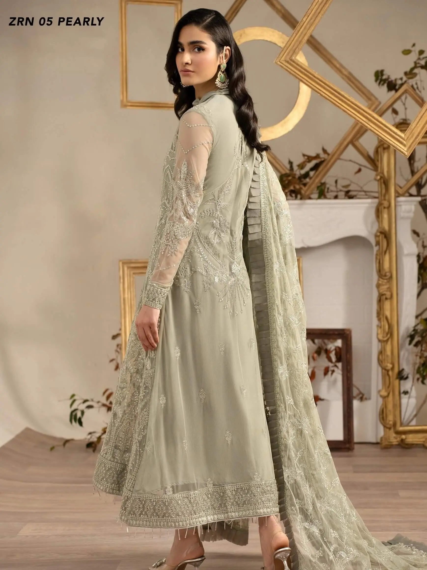 Naqsh by Zarif Festive Formal 3 Piece Suit ZRN-05 PEARLY - House Of Anaya