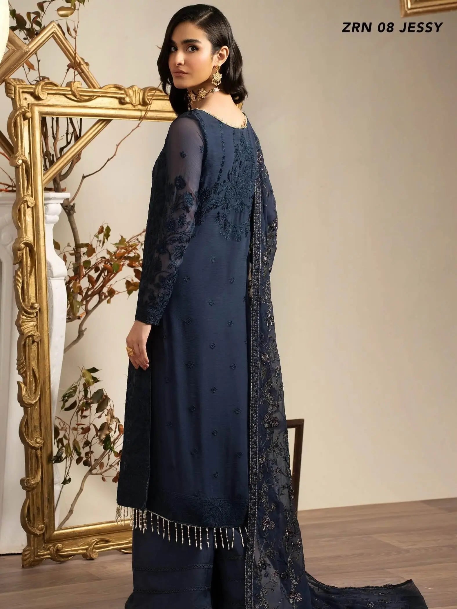 Naqsh by Zarif Unstitched Festive Formal 3 Piece Suit ZRN-08 JESSY - House Of Anaya