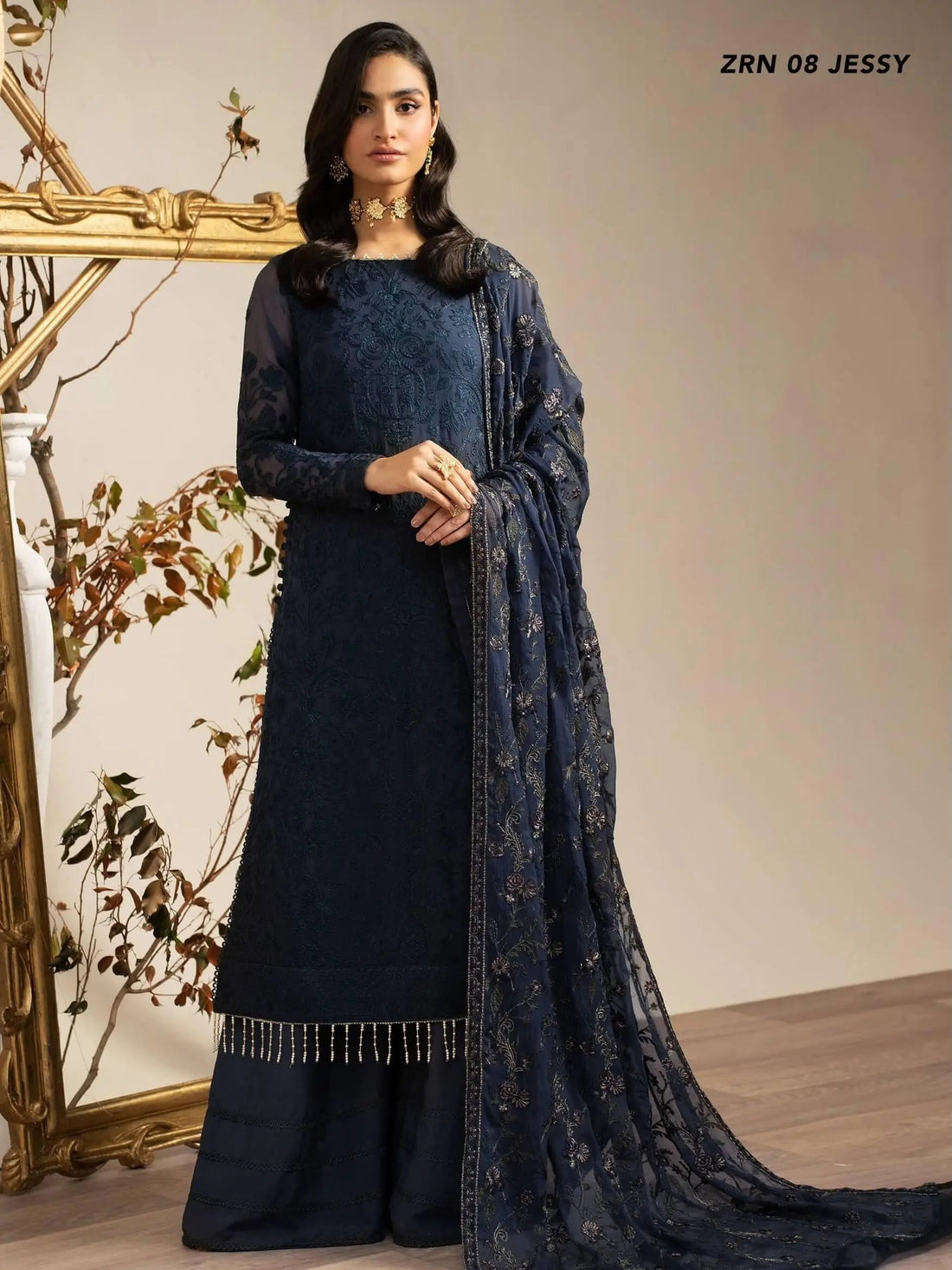 Naqsh by Zarif Unstitched Festive Formal 3 Piece Suit ZRN-08 JESSY - House Of Anaya