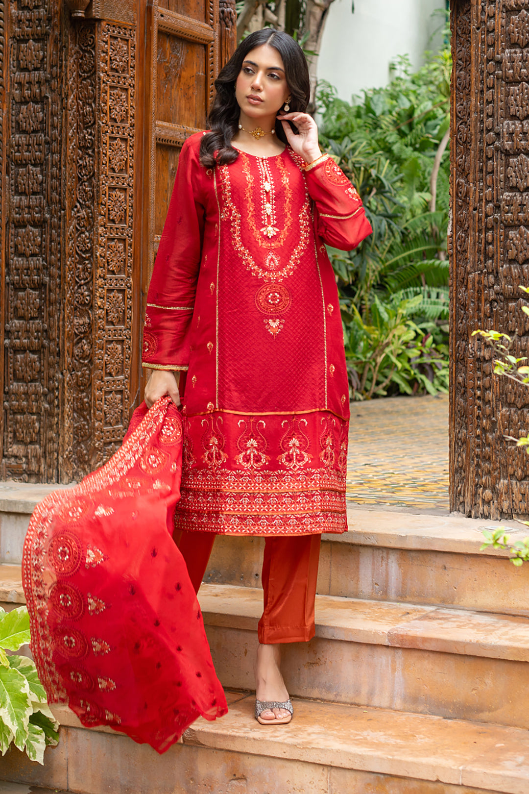 Zellbury | Summer Pret | Embroidered Kurta Dupatta Trouser - 3222 - House Of Zarish