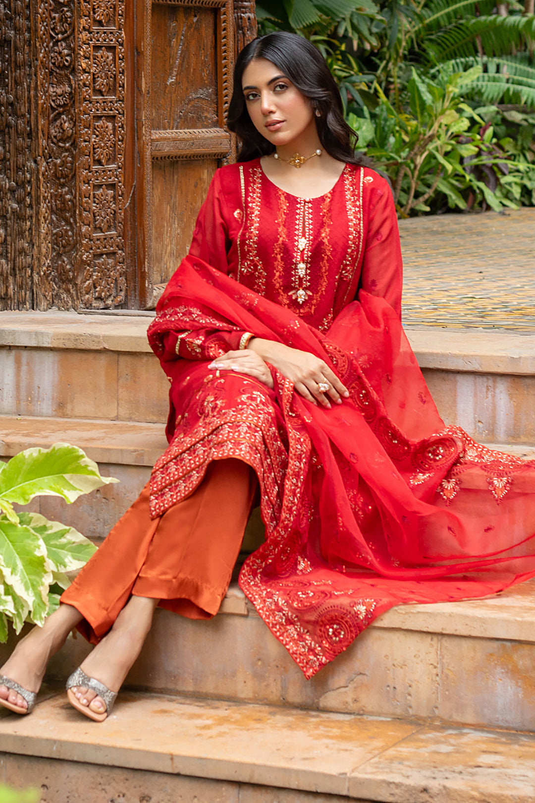 Zellbury | Summer Pret | Embroidered Kurta Dupatta Trouser - 3222 - House Of Zarish
