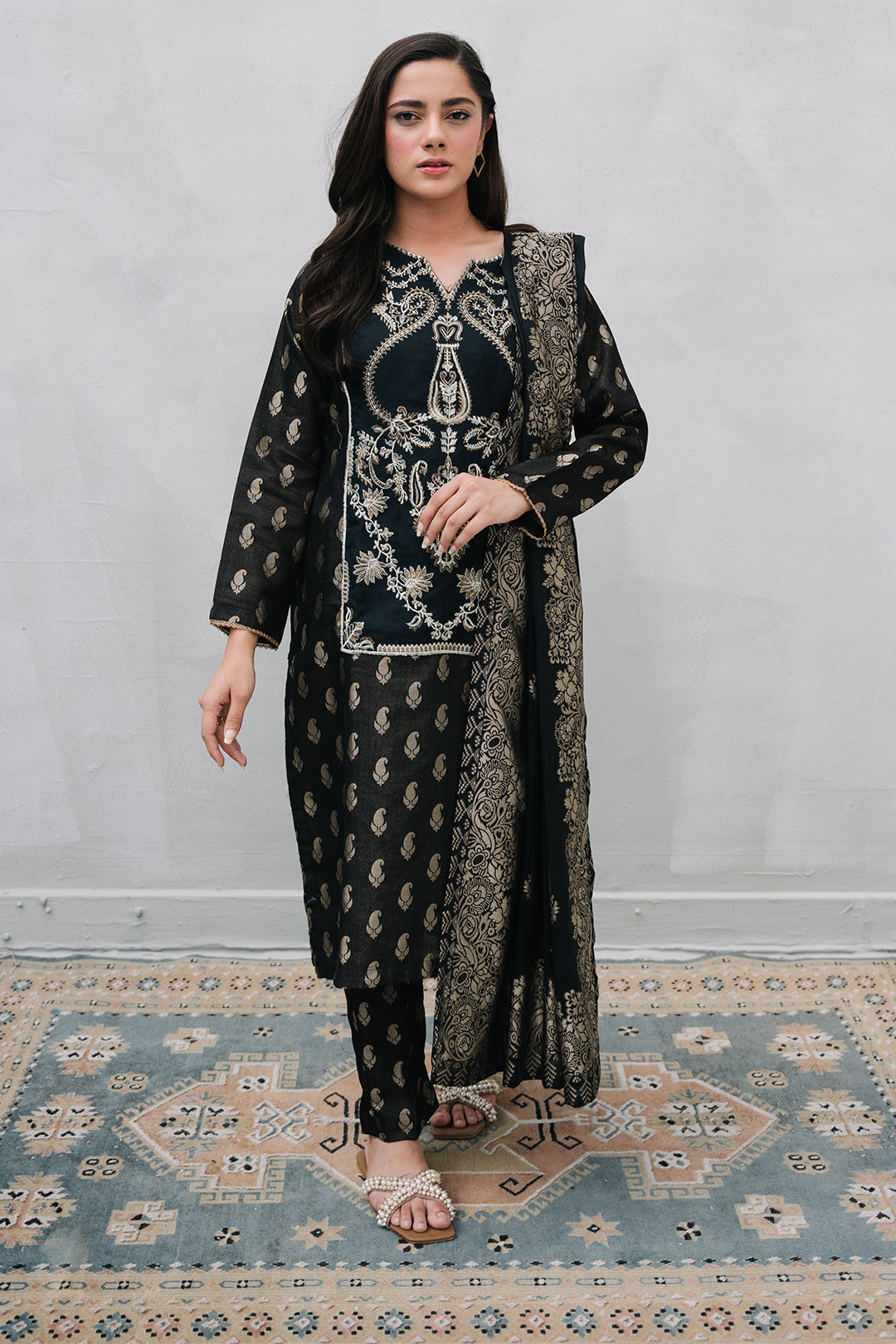 Zellbury | Summer Pret | Embroidered Kurta Dupatta Trouser - 3256 - House Of Zarish