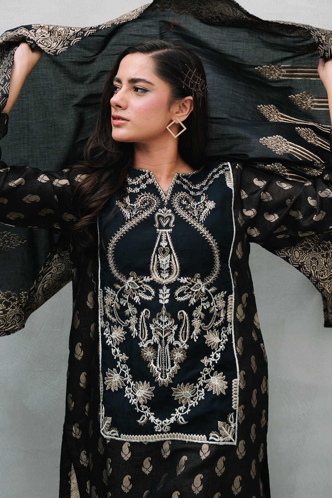 Zellbury | Summer Pret | Embroidered Kurta Dupatta Trouser - 3256 - House Of Zarish
