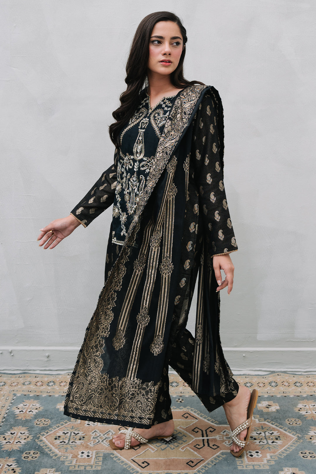 Zellbury | Summer Pret | Embroidered Kurta Dupatta Trouser - 3256 - House Of Zarish