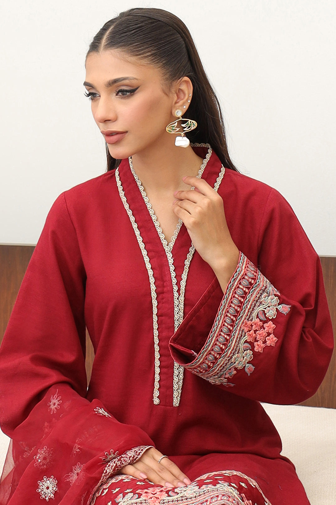 Zellbury | Winter Pret | Embroidered Kurta Dupatta Trouser - 3278 - House Of Zarish