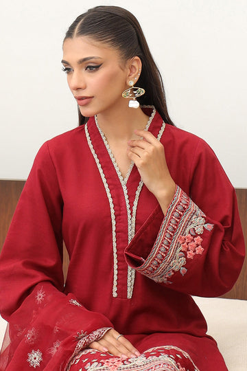 Zellbury | Winter Pret | Embroidered Kurta Dupatta Trouser - 3278 - Libasekhas