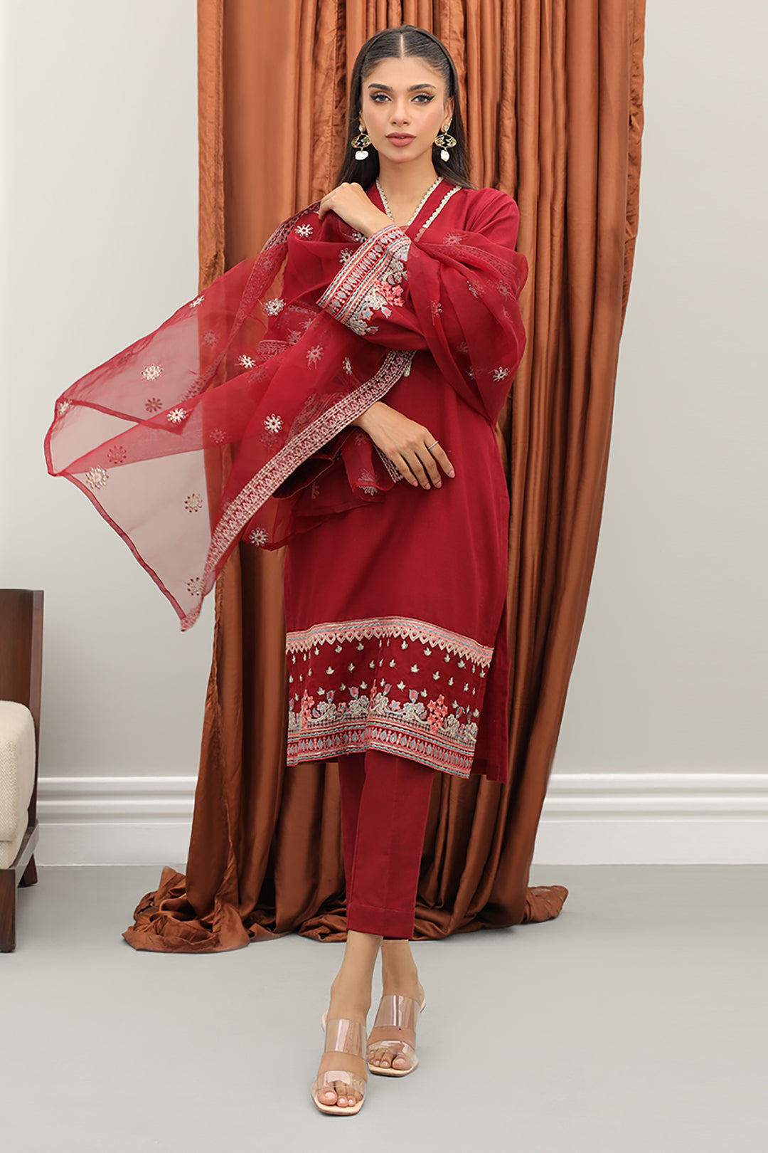 Zellbury | Winter Pret | Embroidered Kurta Dupatta Trouser - 3278 - House Of Zarish