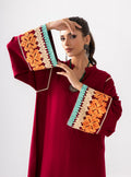 Zainab Chottani | Aara Casual Pret |  Divine Maroon