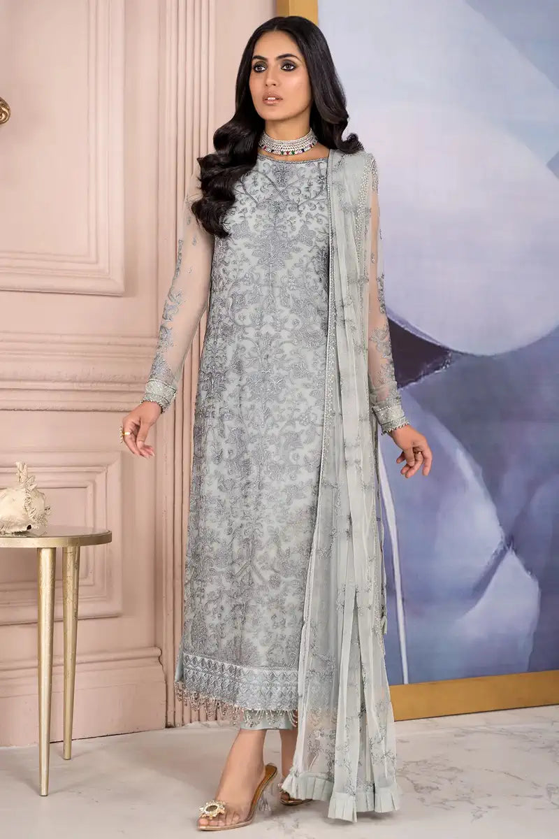Zarif | Afreen Formals | ZA 02 STEEL Black - House Of Anaya